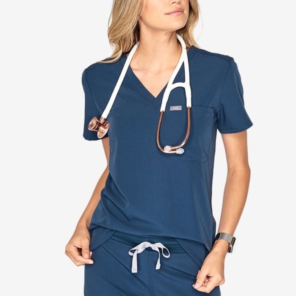 Figs Dark Harbor Catarina 1 Pocket Scrub Top